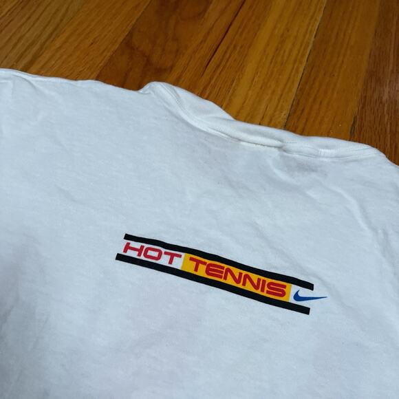 Vintage Agassi vs Sampras Nike Lipton Tennis T Shirt 90s Medium Made in USA - Picture 7 of 9